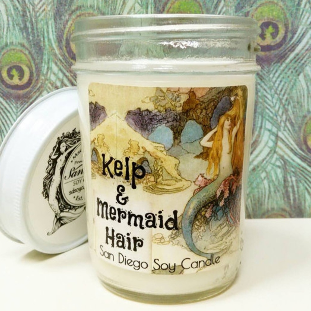 Kelp & Mermaid Hair scented soy candle 8 oz